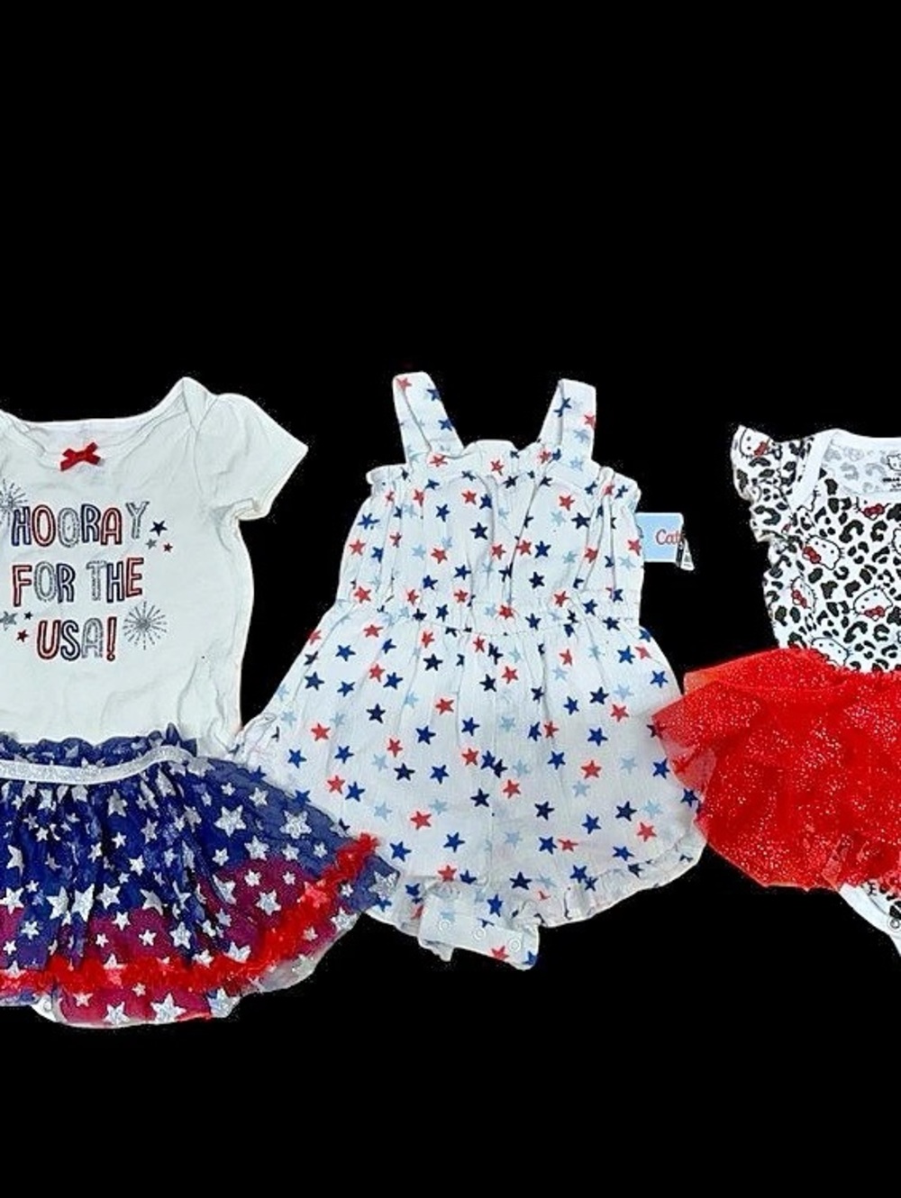 4th of July & Christmas holiday outfits toddler baby girl 18 months hello kitty